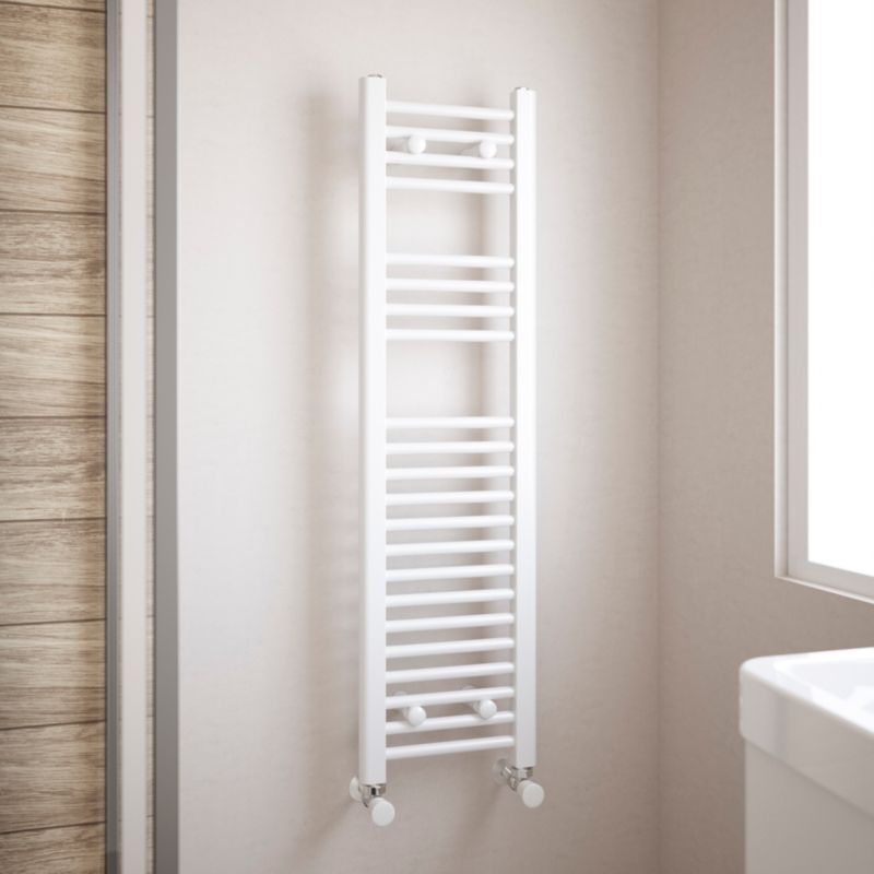 Flomasta flad badeværelsesradiator 110 x 30 cm hvid