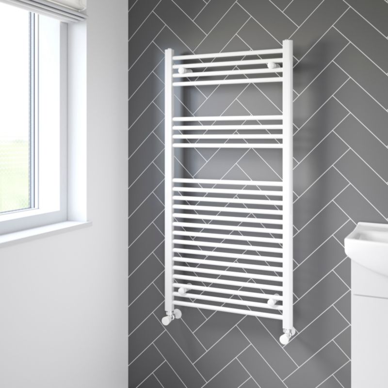 Flomasta flad badeværelsesradiator 120 x 60 cm hvid