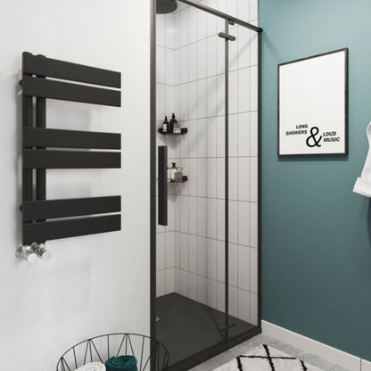 GoodHome Boxwood badeværelsesradiator 70 x 40 cm mat-sort