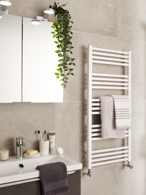 GoodHome Duala badeværelsesradiator 105 x 45 cm hvid