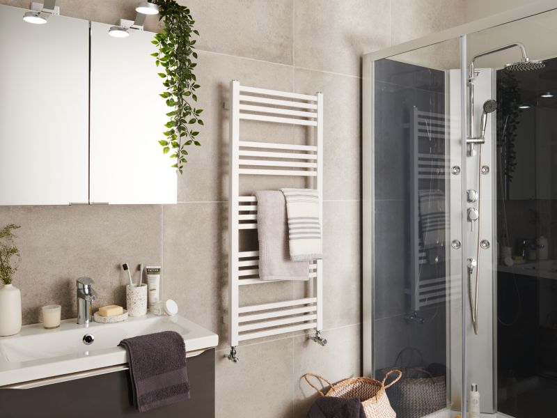 GoodHome Duala badeværelsesradiator 105 x 45 cm hvid