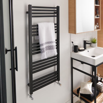 GoodHome Duala badeværelsesradiator 105 x 45 cm mat-sort