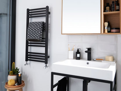 GoodHome Duala badeværelsesradiator 83 x 40 cm mat-sort
