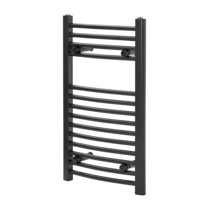 GoodHome profilvarmet sort badeværelsesradiator 70 x 40 cm