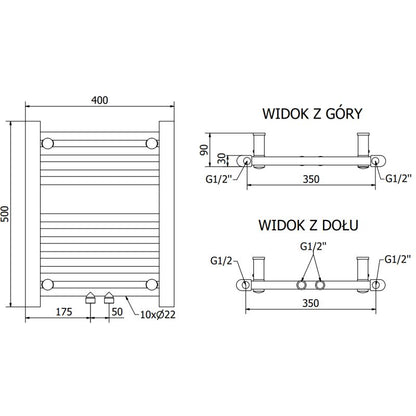 Mexen 500x400 kromet badeværelsesradiator