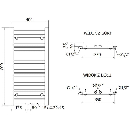 Mexen Hades badeværelsesradiator 800x400 krom
