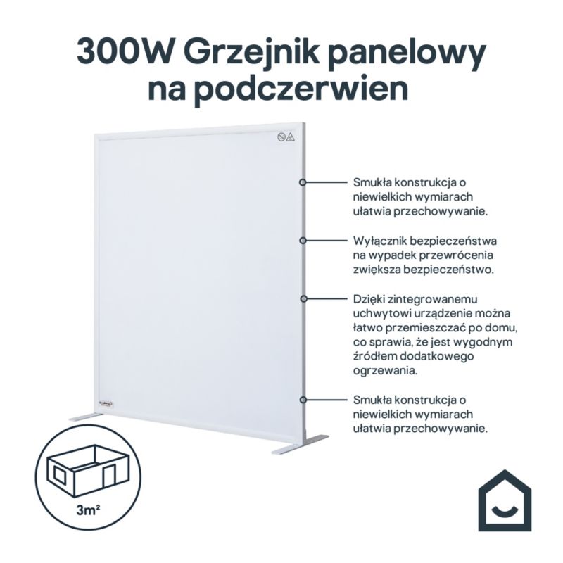 Infrarødt Varmeapparat 300 W Hvid Bærbar