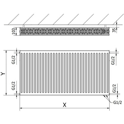 Mexen panelradiator 400x1300 hvid 1541 W 1 stk.
