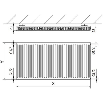 Mexen panelradiator 500x1500 hvid 1661 W 1 stk.