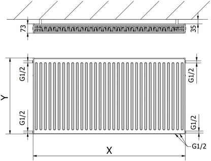Mexen CV21 panelradiator 400 x 1000 hvid 926 W