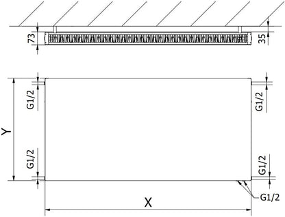 Mexen CVF21 Flat panelradiator 400 x 900 hvid 714 W