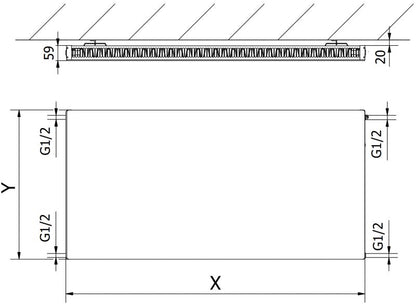 Mexen Flat CF11 panelradiator 600 x 700 hvid 548 W