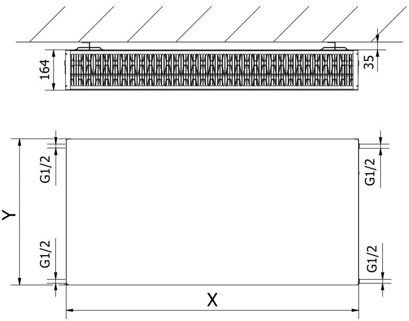 Mexen Flat CF33 panelradiator 600 x 700 hvid 1541 W