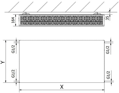 Mexen Flat CF33 panelradiator 600 x 700 hvid 1541 W