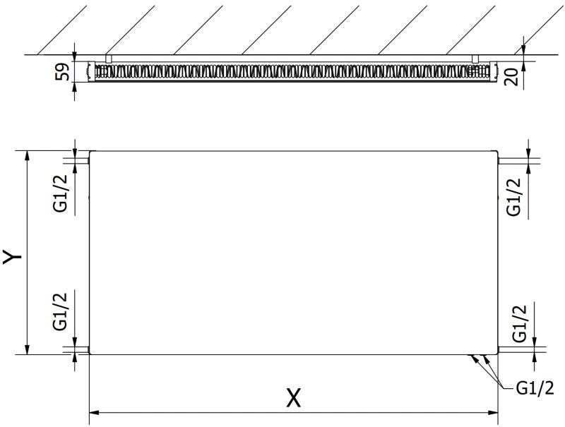 Mexen Flat CVF11 panelradiator 600 x 700 hvid 548 W