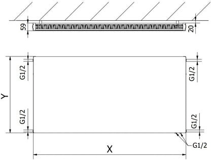 Mexen Flat CVF11 panelradiator 600 x 700 hvid 548 W