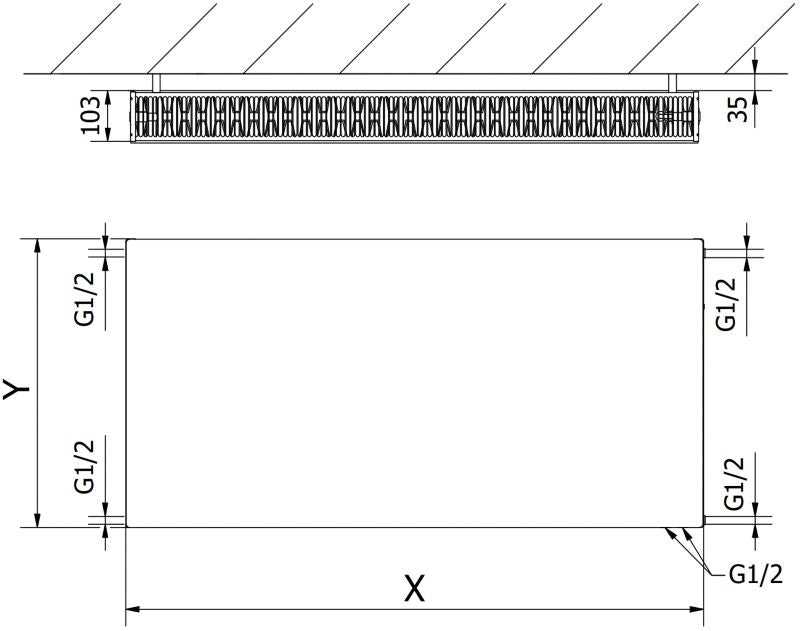 Mexen Flat CVF22 panelradiator 400 x 900 hvid 1024 W