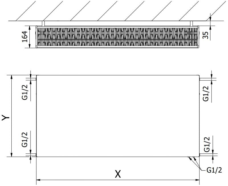 Mexen Flat CVF33 panelradiator 600 x 700 hvid 1541 W
