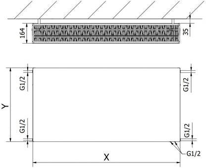 Mexen Flat CVF33 panelradiator 600 x 700 hvid 1541 W
