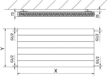 Mexen Line CL21 panelradiator 900 x 1000 hvid 1589 W