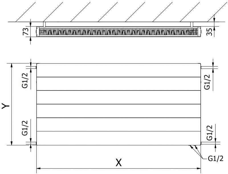 Mexen Line CVL21 panelradiator 900 x 1000 hvid 1589 W