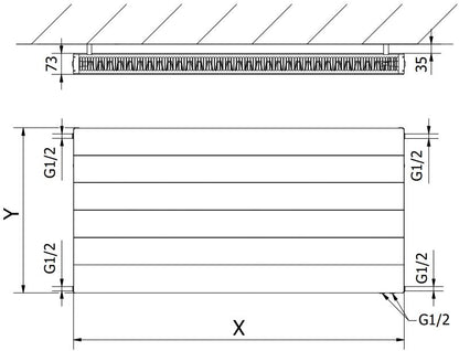 Mexen Line CVL21 panelradiator 900 x 1000 hvid 1589 W