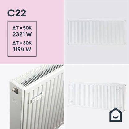 Panelradiator C22 60x140 cm Hvid