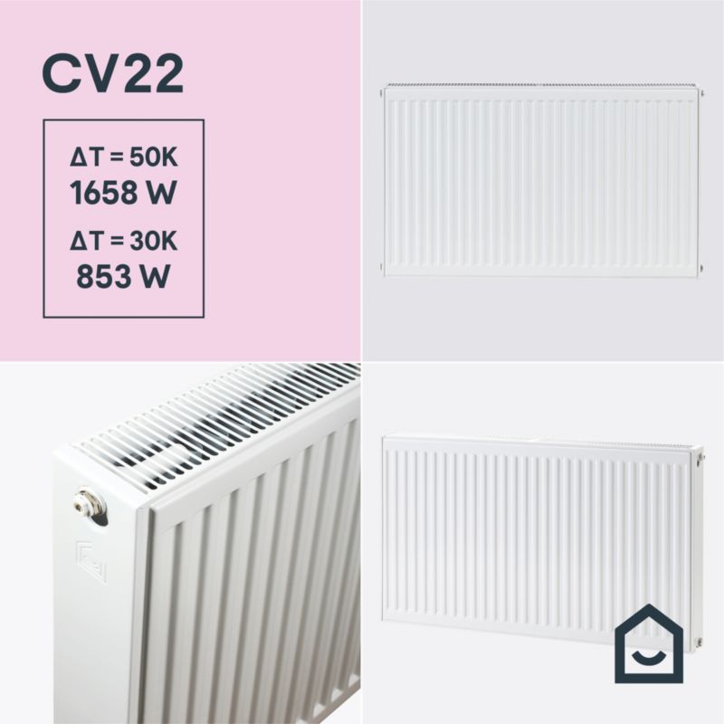 Stålradiator CV22 60x100 cm Hvid