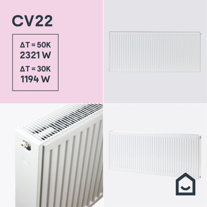 Stålradiator CV22 60x140 cm Hvid
