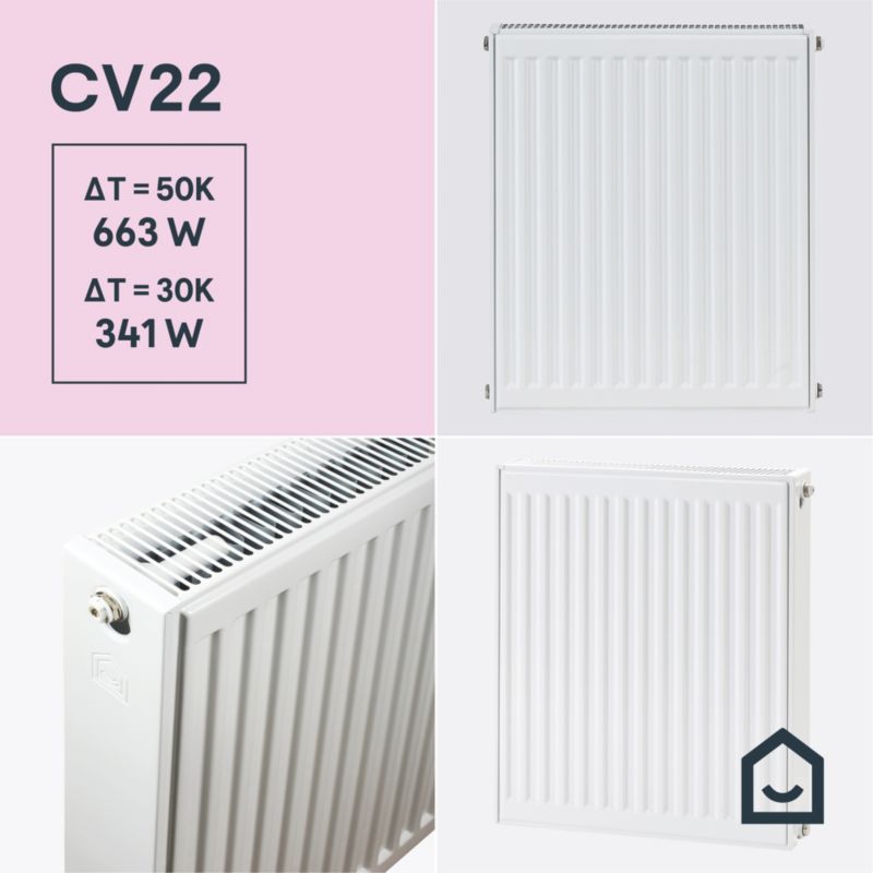 Stålradiator CV22 60x40 cm Hvid