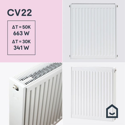 Stålradiator CV22 60x40 cm Hvid