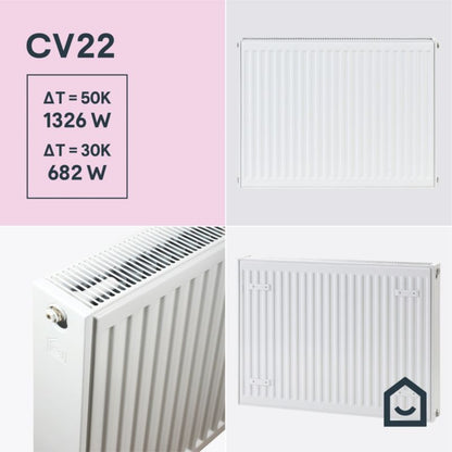 Stålradiator CV22 60x80 cm Hvid