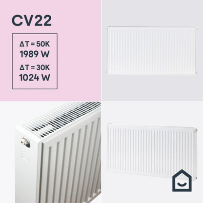 Stålradiator CV22 60x120 cm Hvid