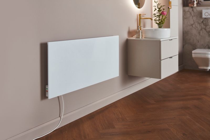 Stål-infrarød radiator HD-WAVE STEEL med termostat 700 W hvid