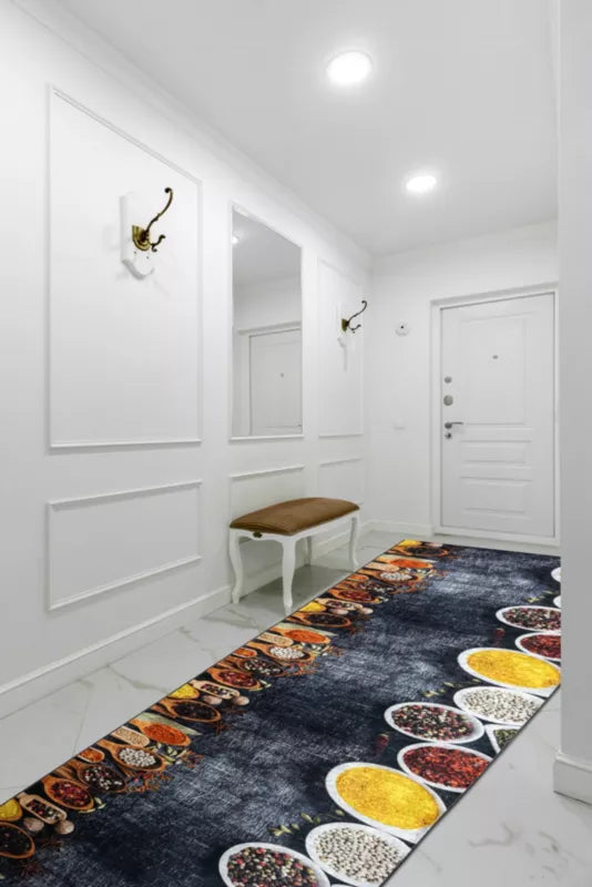 Gulvløber 100x200 cm Antiskrid Polyester Grå
