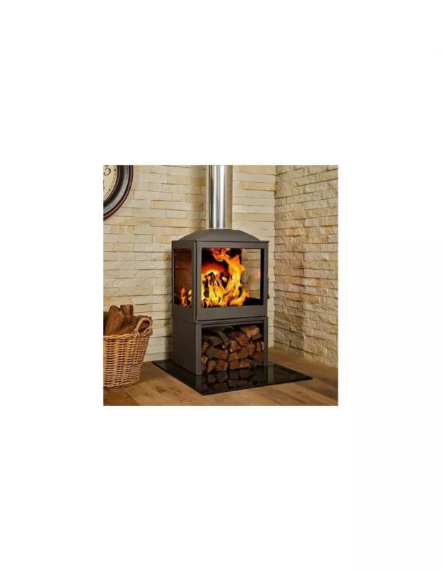 Gulvplade Hærdet Glas 80x60 cm Sort