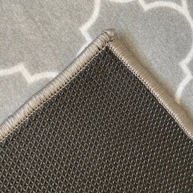 Gulvtæppe 60 x 90 cm Grå og Hvid Geometrisk Mønster