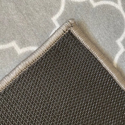 Gulvtæppe 60 x 90 cm Grå og Hvid Geometrisk Mønster