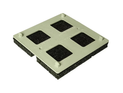 Gummibrik med Beskyttelsesplade 110x110x13 mm Sort