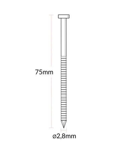 4Pro båndspiker 28 x 75 mm rillede / galvaniserede
