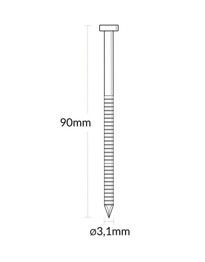 4Pro ribbede / galvaniserede båndsøm 31 x 90 mm
