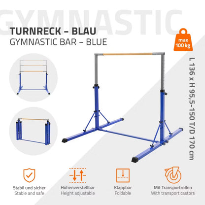 Gymnastikbarre Børn 136x170x150 cm Blå