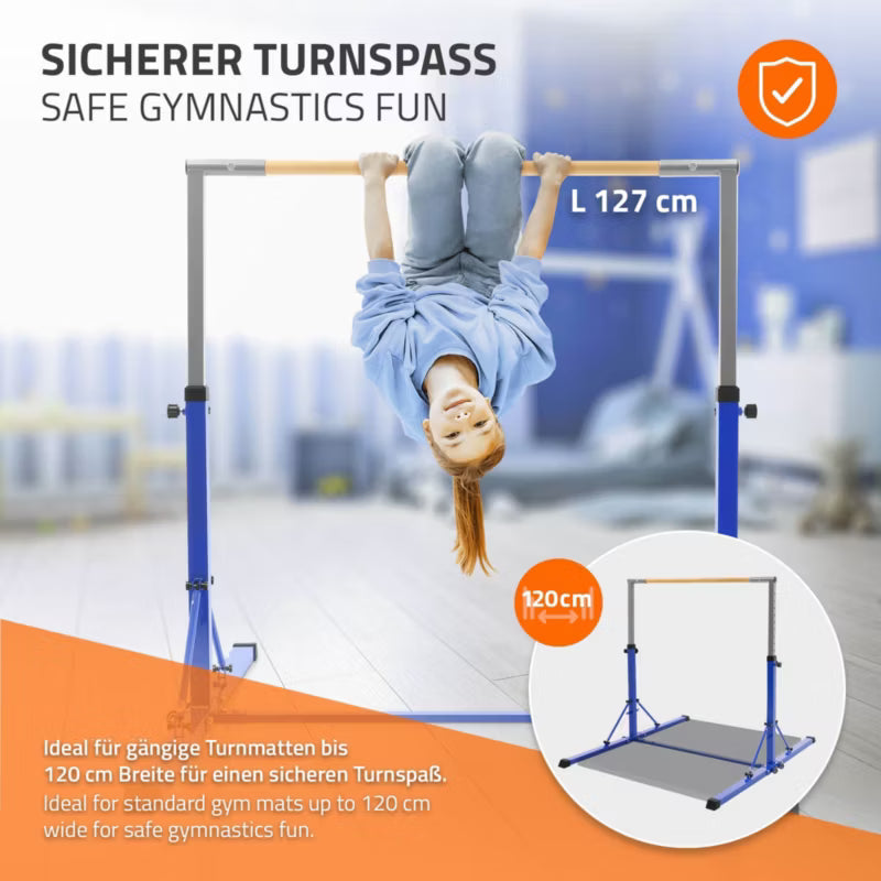 Gymnastikbarre Børn 136x170x150 cm Blå
