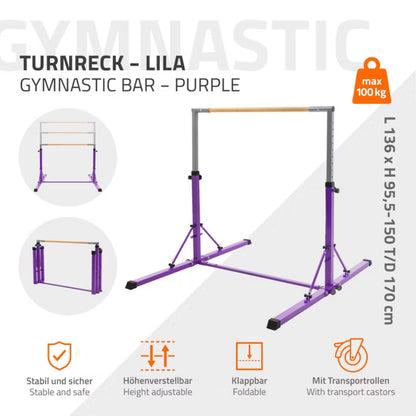 Gymnastikbarre Børn 95,5-150 cm Lilla
