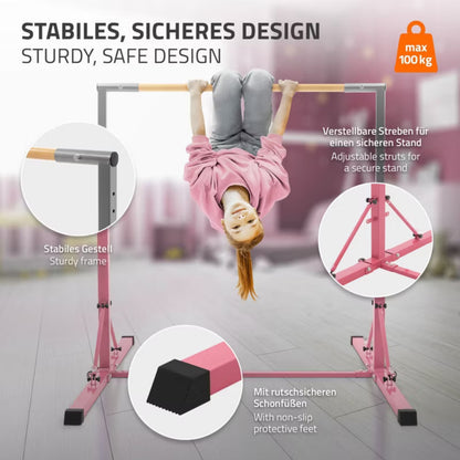 Gymnastikbarre Sammenklappelig 95,5-150 cm Træ Stål