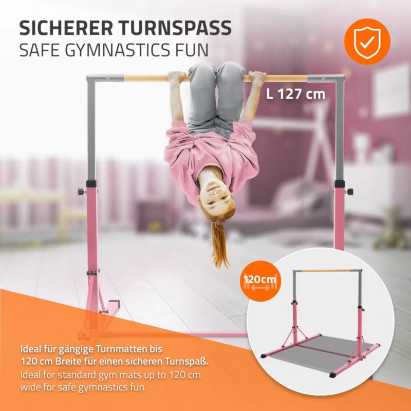 Gymnastikbarre Sammenklappelig 95,5-150 cm Træ Stål