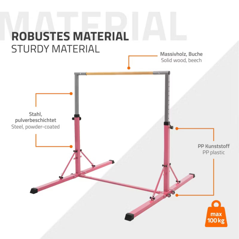 Gymnastikbarre Sammenklappelig 95,5-150 cm Træ Stål