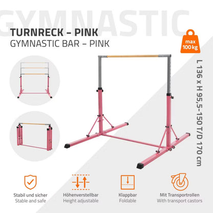 Gymnastikbarre Sammenklappelig 95,5-150 cm Træ Stål