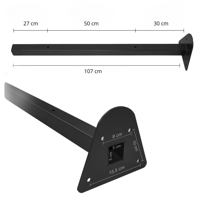 Gyngearm 107 cm Sort Stål 150 kg