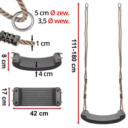 Gyngesæde 42x17 cm Grå